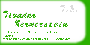 tivadar mermerstein business card